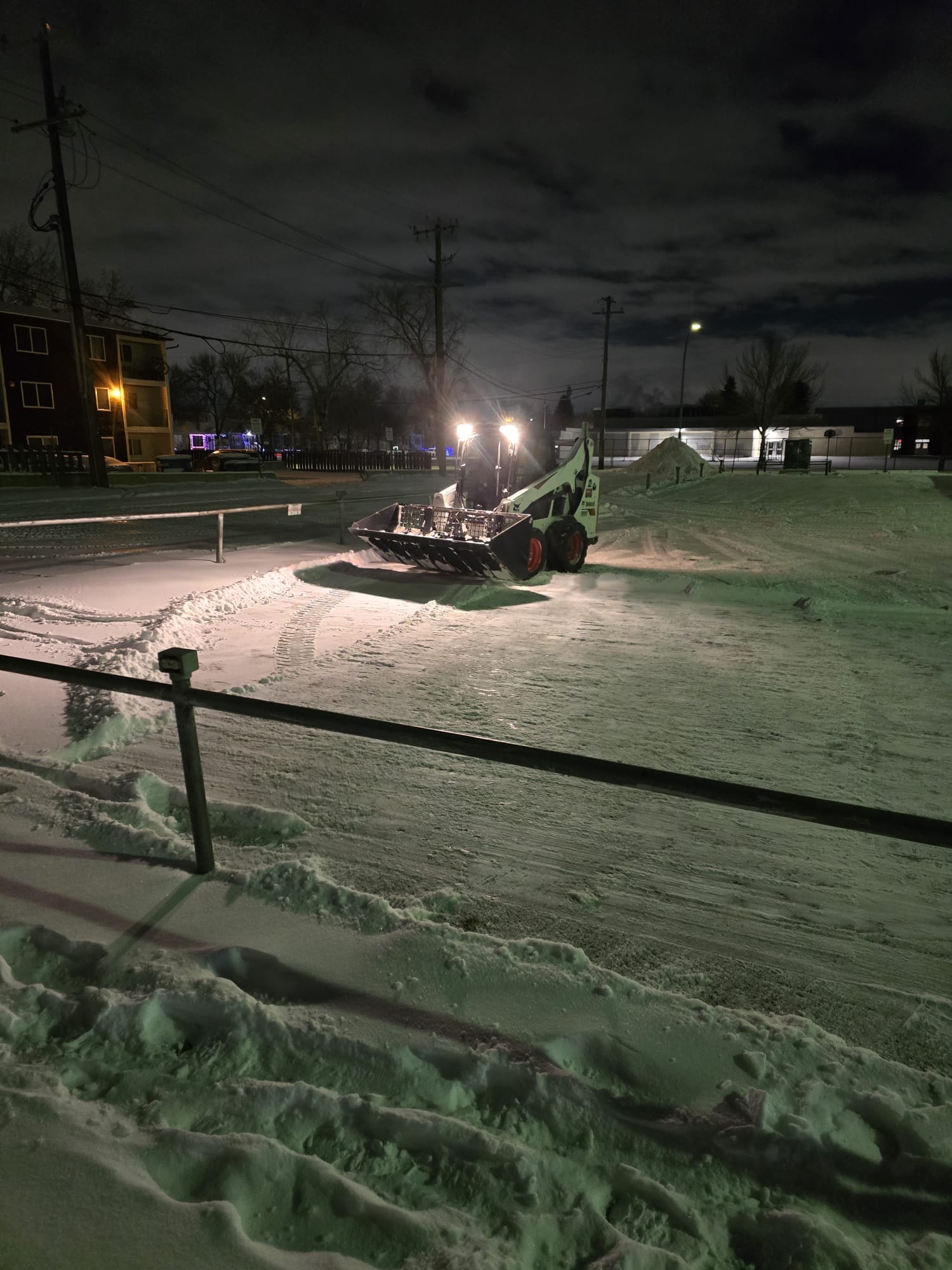 Cleared commercial lot and drive lane in Edmonton
