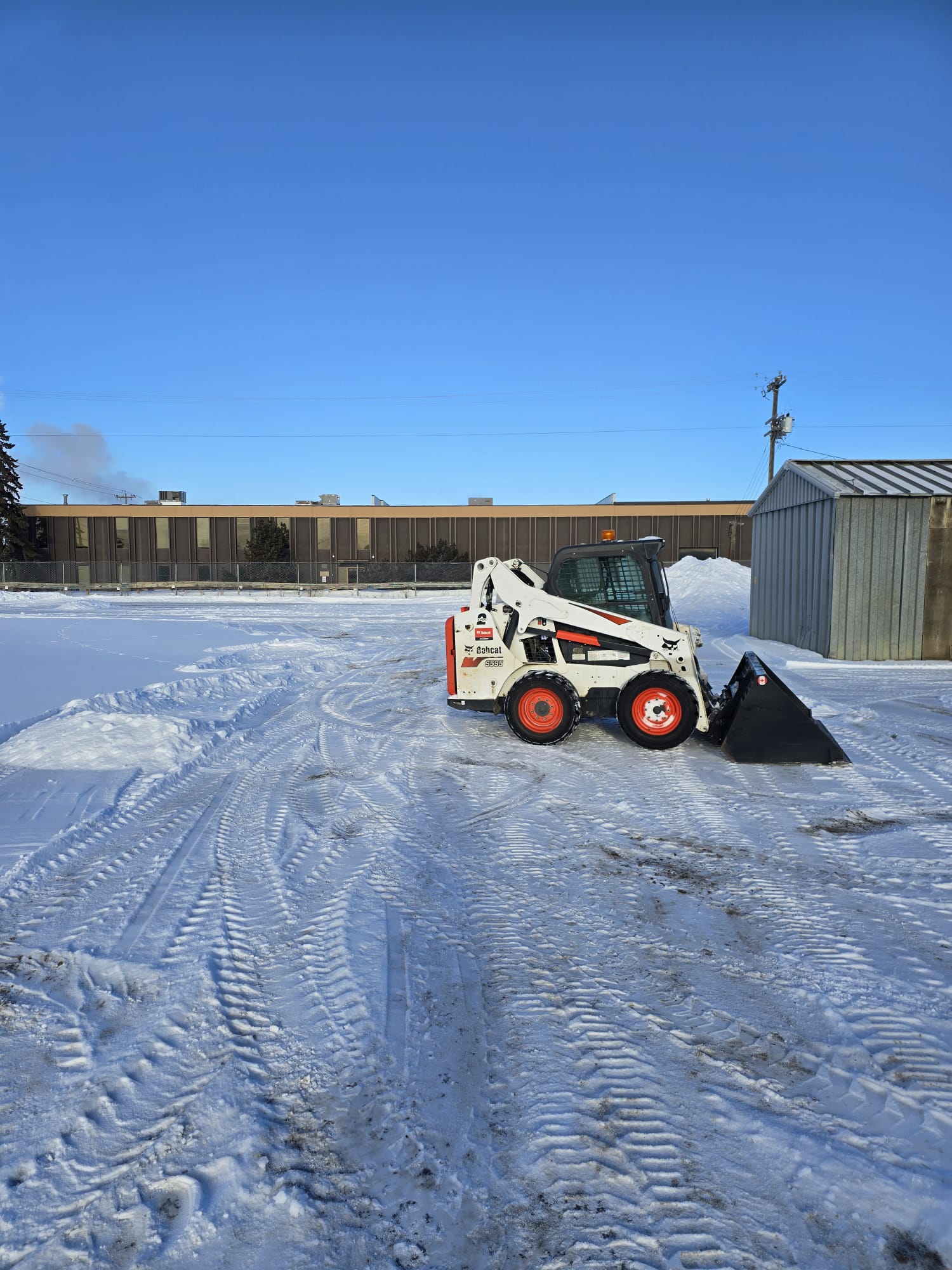 Commercial parking lot cleared by Zebra Landscaping in Edmonton